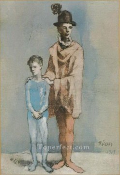 パブロ・ピカソ Painting - アクロバットと若い道化師 4 1905 年キュビスト パブロ・ピカソ